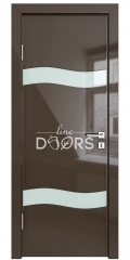 ШИ дверь DO-603 Шоколад глянец/стекло Белое