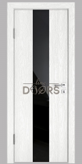 Дверь межкомнатная DO-510 Белый глубокий/стекло Черное