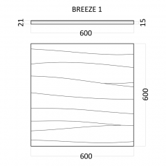 Гипсовая 3D панель BREEZE 1 600x600x21 мм