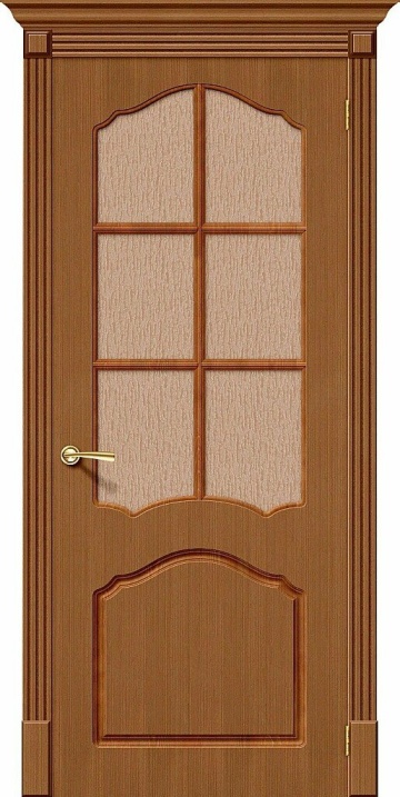 Шпонированная межкомнатная межкомнатная дверь Каролина Ф-11 (Орех) / Риф.