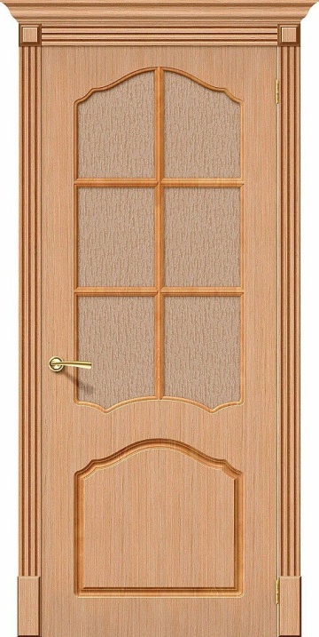 Шпонированная межкомнатная межкомнатная дверь Каролина Ф-01 (Дуб) / Риф.