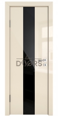 ШИ дверь DO-610 Ваниль глянец/стекло Черное
