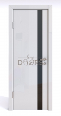 ШИ межкомнатная дверь DO-607 Белый глянец/стекло Черное