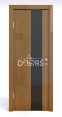 Дверь межкомнатная DO-504 Анегри темный/стекло Черное