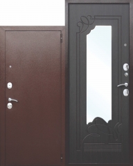 Входная металлическая дверь Ferroni с зеркалом Ампир Венге
