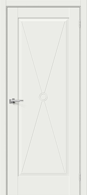 Межкомнатная межкомнатная дверь эмалит Прима-10.Ф2 White Matt