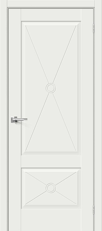 Межкомнатная межкомнатная дверь эмалит Прима-12.Ф2 White Matt