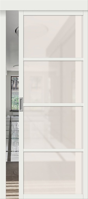 Межкомнатная межкомнатная дверь эмалит Твигги-11.3 White Matt / Magic Fog