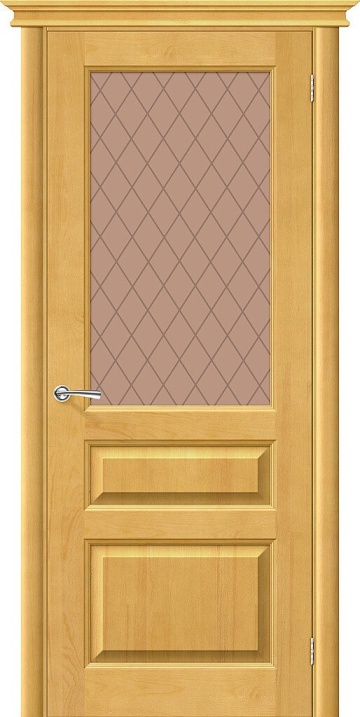 Межкомнатная межкомнатная дверь из массива Bravo М5 Т-04 (Медовый) / Кристалл
