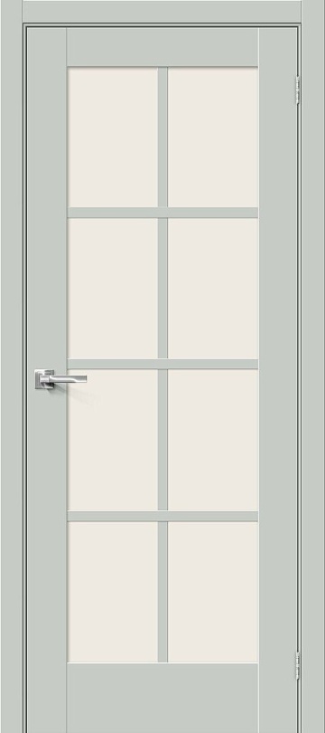 Межкомнатная межкомнатная дверь эмалит Прима-11.1 Grey Matt / Magic Fog