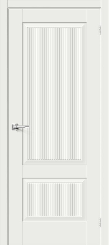Межкомнатная межкомнатная дверь эмалит Прима-12.Ф7 White Matt