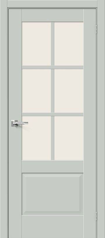 Межкомнатная межкомнатная дверь эмалит Прима-13.0.1 Grey Matt / Magic Fog