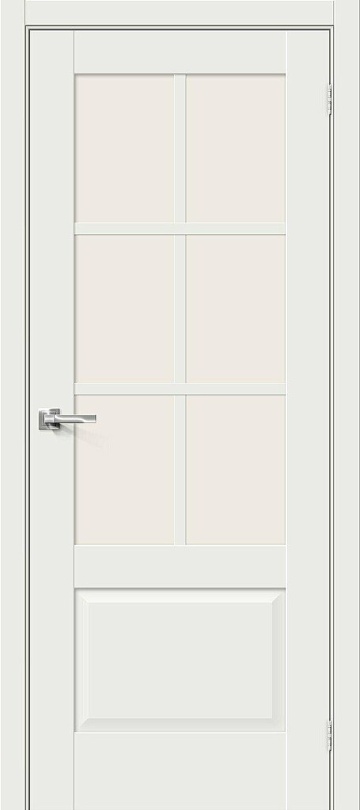 Межкомнатная межкомнатная дверь эмалит Прима-13.0.1 White Matt / Magic Fog