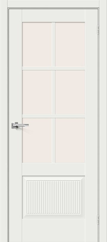 Межкомнатная межкомнатная дверь эмалит Прима-13.Ф7.0.1 White Matt / Magic Fog