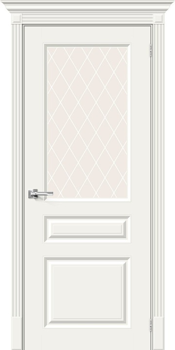 Межкомнатная межкомнатная дверь (Эмаль) Скинни-15.1 Whitey / White Сrystal