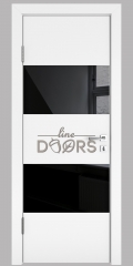 ШИ дверь DO-608 Белый бархат/стекло Черное