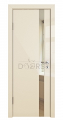 Дверь межкомнатная DO-507 Ваниль глянец/зеркало Бронза