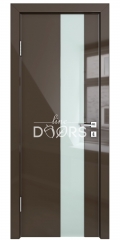 Дверь межкомнатная DO-504 Шоколад глянец/стекло Белое