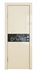 Дверь межкомнатная DO-509 Ваниль глянец/стекло Черное