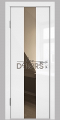Дверь межкомнатная DO-510 Белый глянец/зеркало Бронза