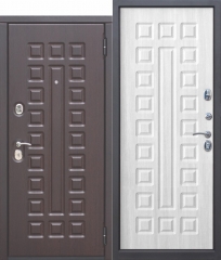 Входная металлическая дверь Ferroni 10 см МОНАРХ МДФ/МДФ Белый ясень с МДФ панелями