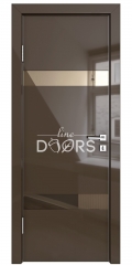 Дверь межкомнатная DO-502 Шоколад глянец/зеркало Бронза