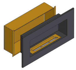 Теплоизоляционный корпус для встраивания в мебель для очага 1400 мм