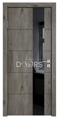 Дверь межкомнатная TL-DO-504 Серый кедр/стекло Черное